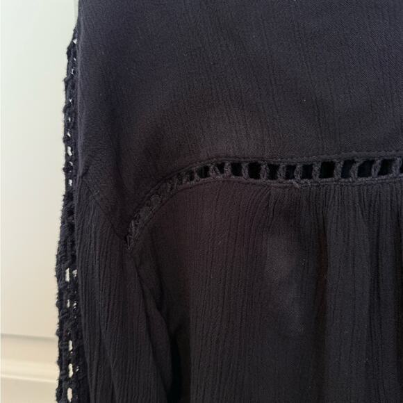 Free People Women’s Black Button Down Longsleeve Top Size XS Oversized Layer - Picture 9 of 9